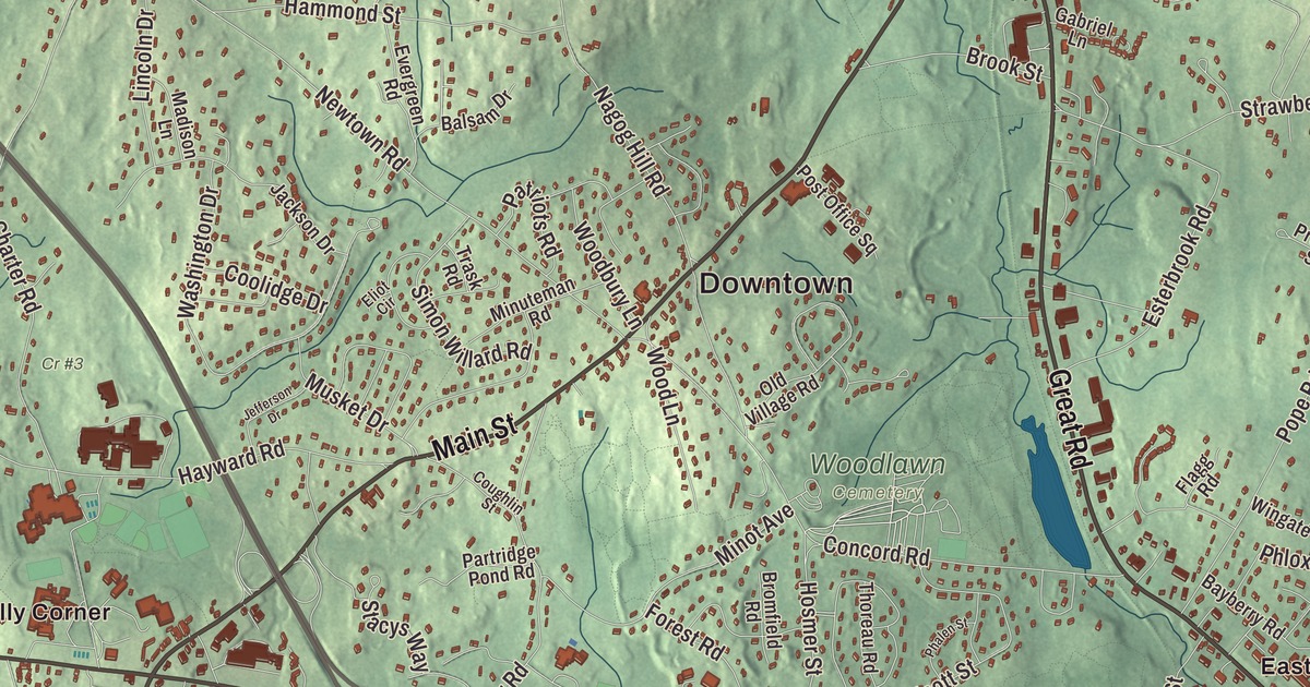 Beautifully Detailed Map of Acton, Massachusetts