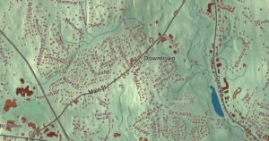 Close-up of the Acton, Massachusetts aerial map