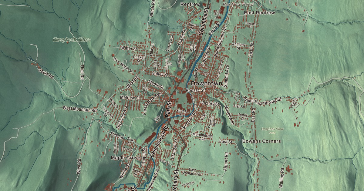 Beautifully Detailed Map of Adams, Massachusetts