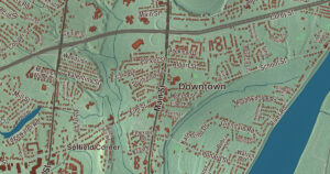 Close-up of the Agawam, Massachusetts aerial map