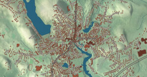 Close-up of the Amesbury, Massachusetts aerial map