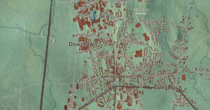 Close-up of the Amherst, Massachusetts aerial map