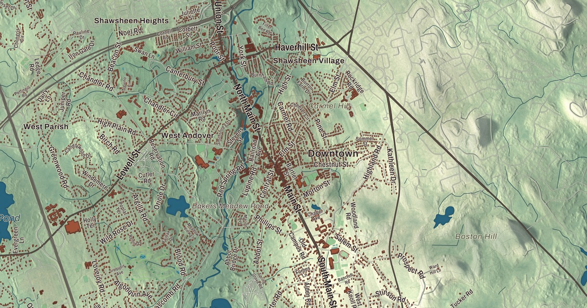Beautifully Detailed Map of Andover, Massachusetts