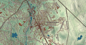 Close-up of the Andover, Massachusetts aerial map