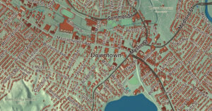 Close-up of the Arlington, Massachusetts aerial map