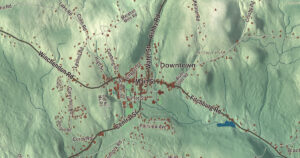 Close-up of the Ashburnham, Massachusetts aerial map