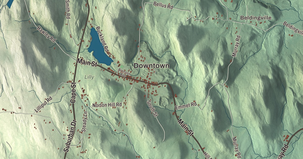 Beautifully Detailed Map of Ashfield, Massachusetts
