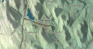 Close-up of the Ashfield, Massachusetts aerial map