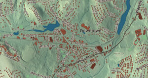 Close-up of the Ashland, Massachusetts aerial map