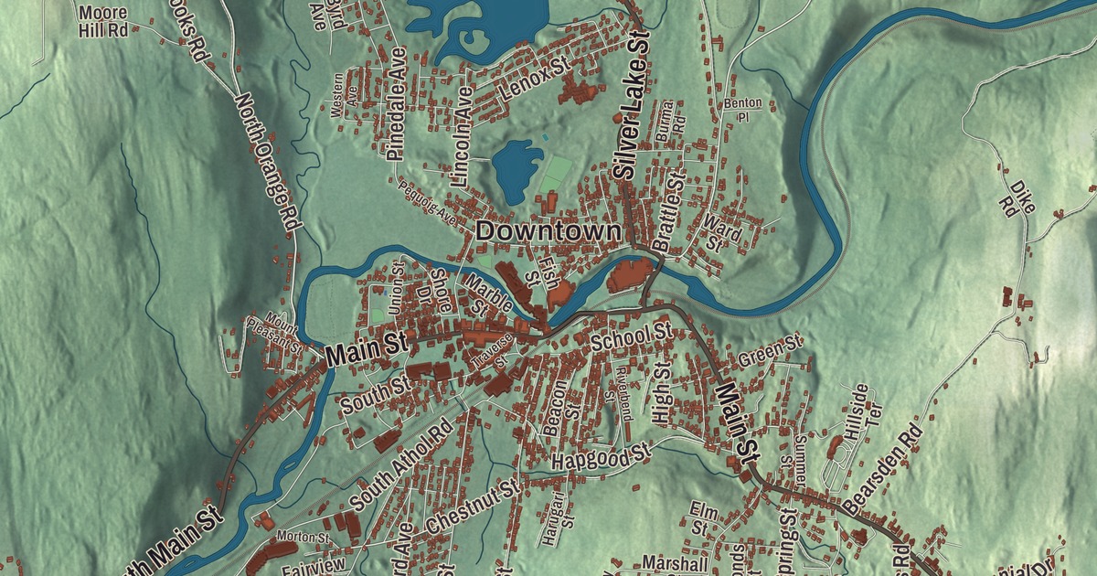 Beautifully Detailed Map of Athol, Massachusetts
