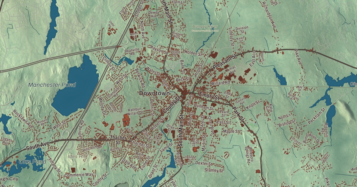 Beautifully Detailed Map of Attleboro, Massachusetts
