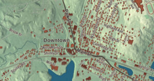 Close-up of the Ayer, Massachusetts aerial map