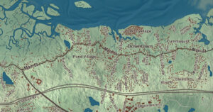 Close-up of the Barnstable, Massachusetts aerial map