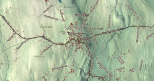 Close-up of the Barre, Massachusetts aerial map