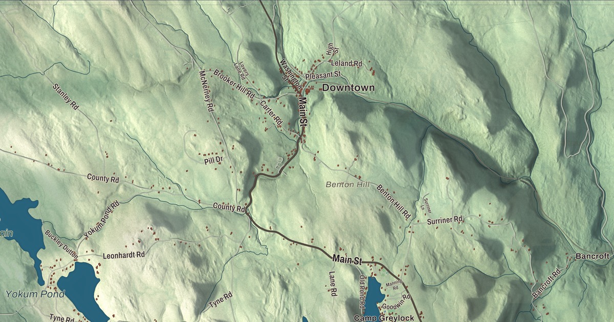Beautifully Detailed Map of Becket, Massachusetts