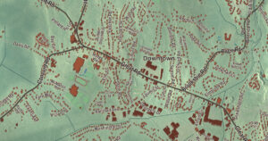 Close-up of the Bedford, Massachusetts aerial map