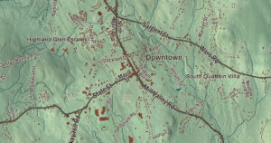 Close-up of the Belchertown, Massachusetts aerial map