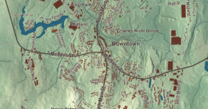 Close-up of the Bellingham, Massachusetts aerial map