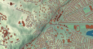Close-up of the Belmont, Massachusetts aerial map