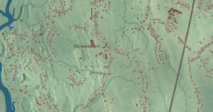 Close-up of the Berkley, Massachusetts aerial map