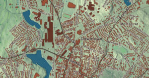 Close-up of the Beverly, Massachusetts aerial map