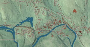 Close-up of the Blackstone, Massachusetts aerial map