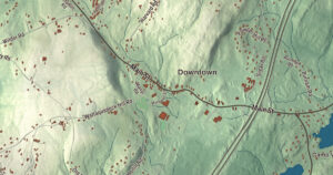 Close-up of the Bolton, Massachusetts aerial map