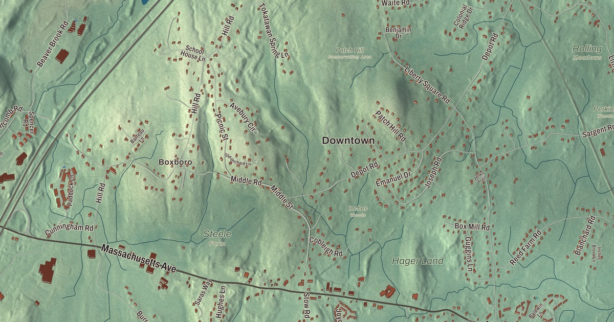 Beautifully Detailed Map of Boxborough, Massachusetts