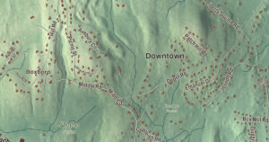 Close-up of the Boxborough, Massachusetts aerial map