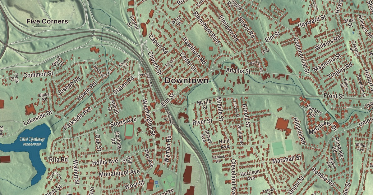 Beautifully Detailed Map of Braintree, Massachusetts