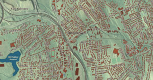 Close-up of the Braintree, Massachusetts aerial map