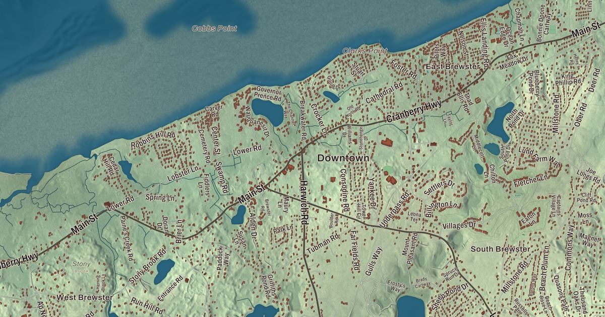 Beautifully Detailed Map of Brewster, Massachusetts