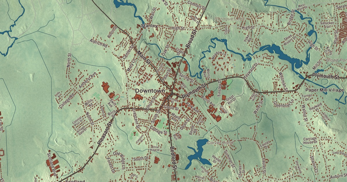 Beautifully Detailed Map of Bridgewater, Massachusetts