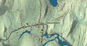 Close-up of the Brimfield, Massachusetts aerial map