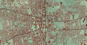 Close-up of the Brockton, Massachusetts aerial map