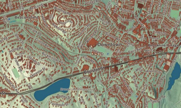 Beautifully Detailed Map of Brookline, Massachusetts