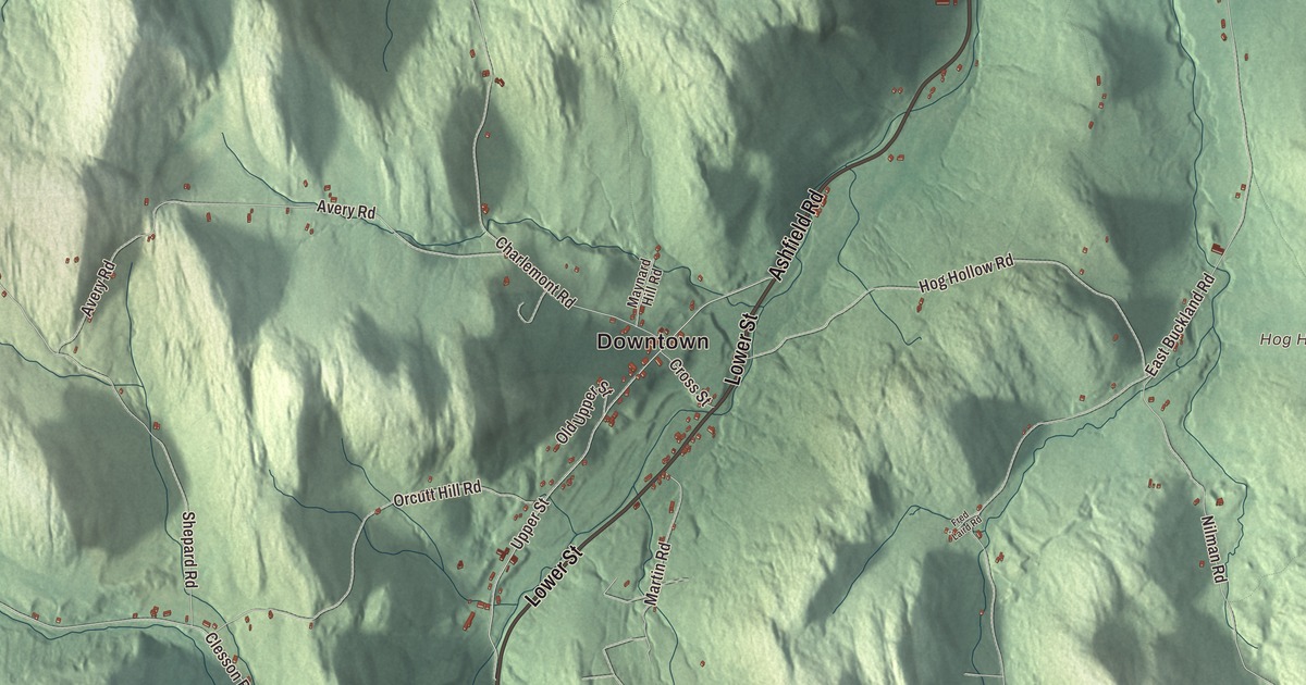 Beautifully Detailed Map of Buckland, Massachusetts