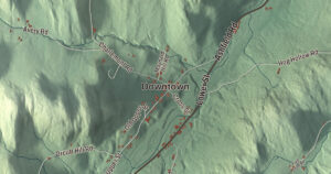 Close-up of the Buckland, Massachusetts aerial map
