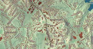 Close-up of the Burlington, Massachusetts aerial map