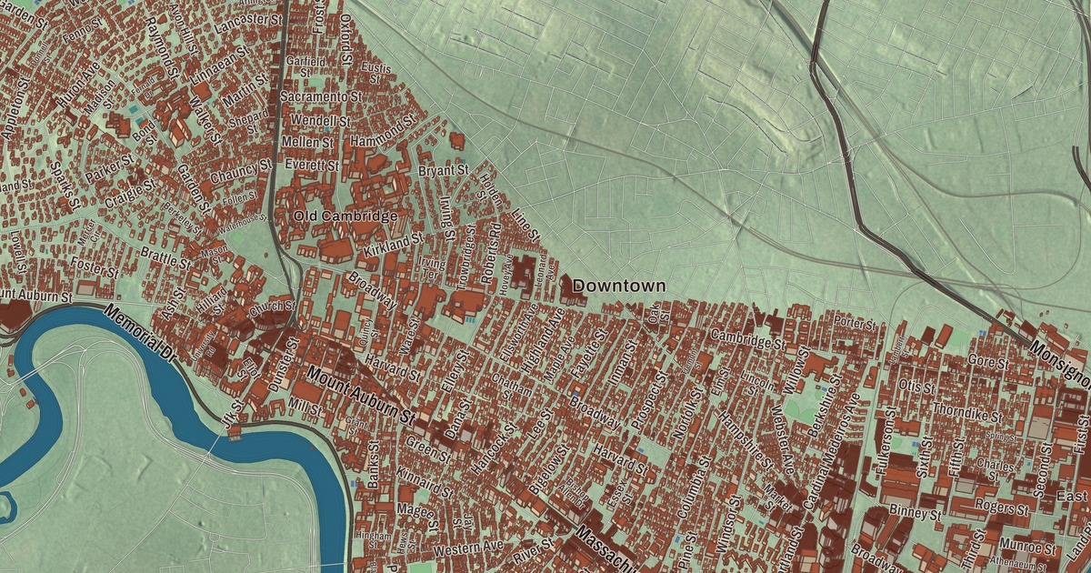 Beautifully Detailed Map of Cambridge, Massachusetts