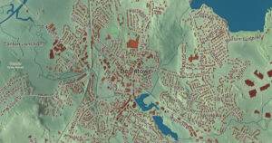 Close-up of the Canton, Massachusetts aerial map