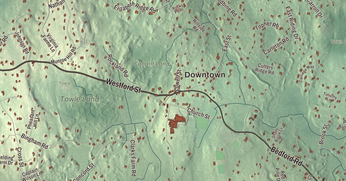 Beautifully Detailed Map of Carlisle, Massachusetts