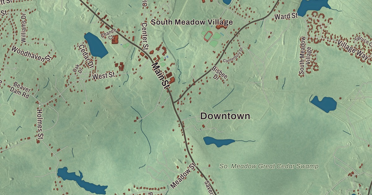 Beautifully Detailed Map of Carver, Massachusetts