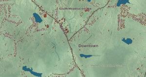 Close-up of the Carver, Massachusetts aerial map