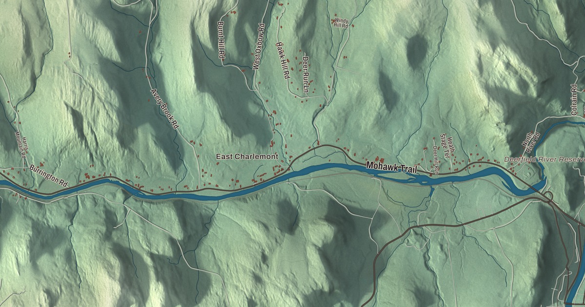 Beautifully Detailed Map of Charlemont, Massachusetts