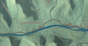 Close-up of the Charlemont, Massachusetts aerial map