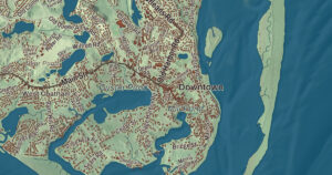 Close-up of the Chatham, Massachusetts aerial map
