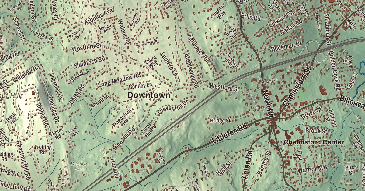 Beautifully Detailed Map of Chelmsford, Massachusetts