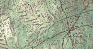 Close-up of the Chelmsford, Massachusetts aerial map