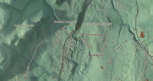 Close-up of the Cheshire, Massachusetts aerial map